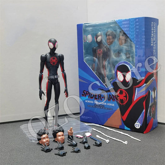 Spiderman 2099 Ct Action Figure across the Universe SHF Miguel O'Hara Spiderman Miles Morales Gwen Stacy Action Figures Toy Gift