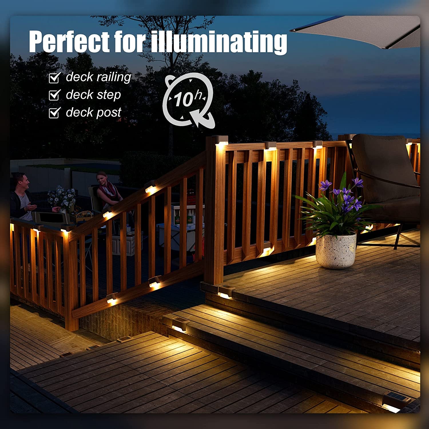 Solar Fence Lights Outdoor, Waterproof Led Lights for Outdoor, Garden, Step, Fence, Yard, Patio, and Pathway(Warm White)-20 Pack