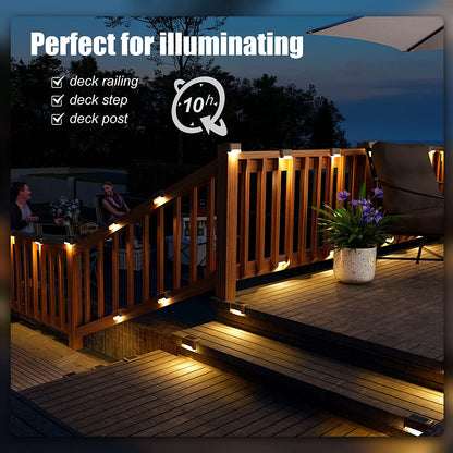 Solar Fence Lights Outdoor, Waterproof Led Lights for Outdoor, Garden, Step, Fence, Yard, Patio, and Pathway(Warm White)-20 Pack