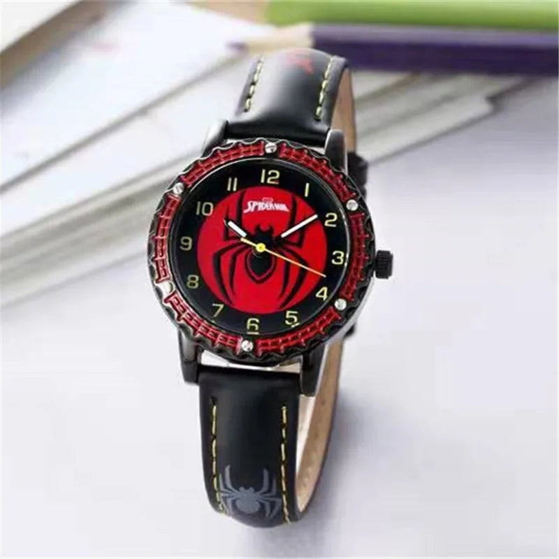 Children Cartoon Watch Boy Primary School Student Clock Spiderman Quartz Watch Luminous Pointer Boy'S Wristwatch