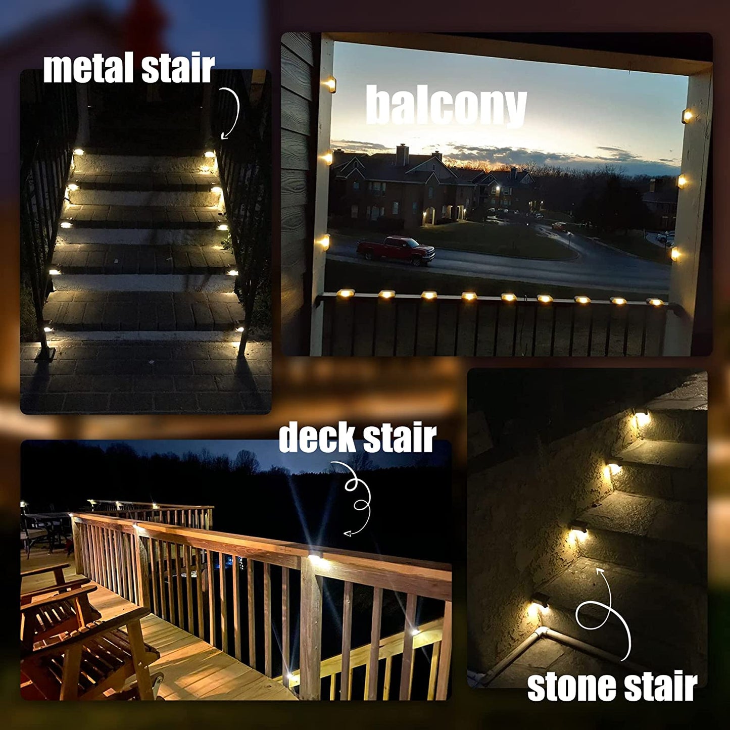 Solar Fence Lights Outdoor, Waterproof Led Lights for Outdoor, Garden, Step, Fence, Yard, Patio, and Pathway(Warm White)-20 Pack