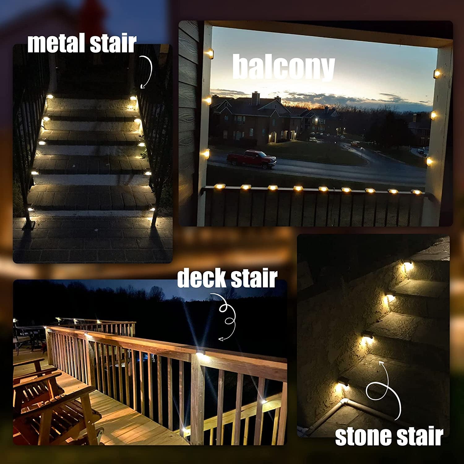 Solar Fence Lights Outdoor, Waterproof Led Lights for Outdoor, Garden, Step, Fence, Yard, Patio, and Pathway(Warm White)-20 Pack