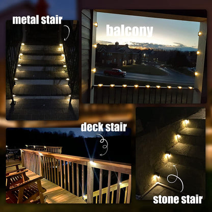 Solar Fence Lights Outdoor, Waterproof Led Lights for Outdoor, Garden, Step, Fence, Yard, Patio, and Pathway(Warm White)-20 Pack