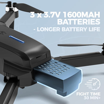 Drone with Screen on Controller, Ideal Toy Gift for Adults & Kids | 4.3" Screen Remote Control Drones, 1080P Drone with Camera, Live Video RC Quadcopter, One Key Start for Beginner, 3 Batteries