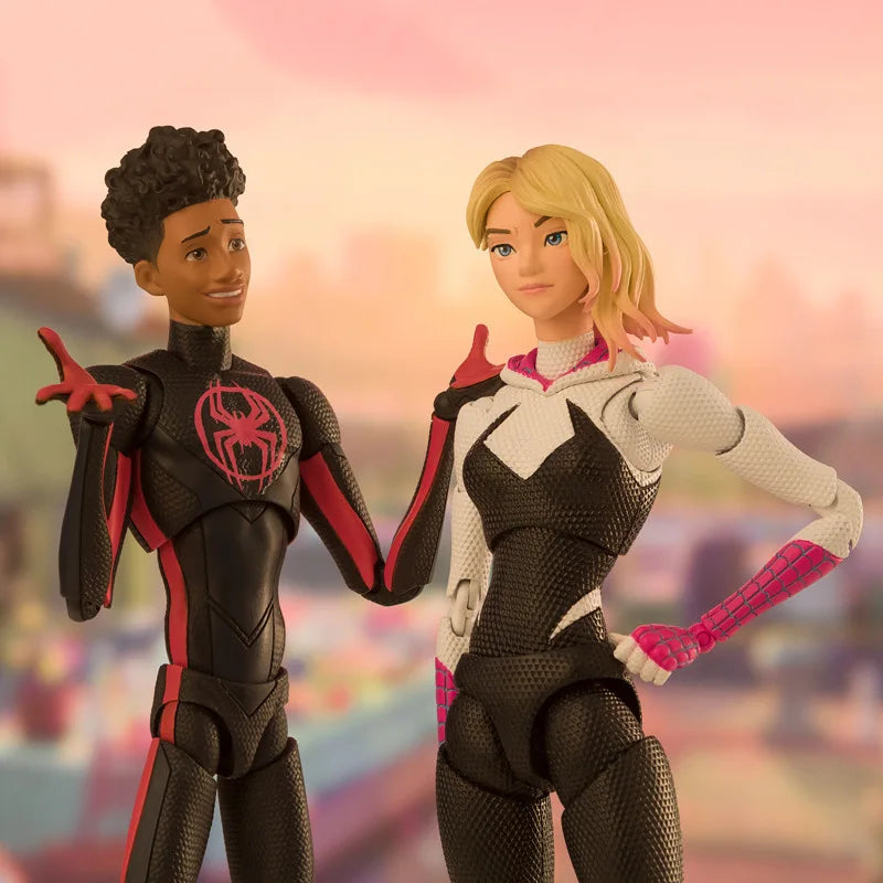 Spiderman 2099 Ct Action Figure across the Universe SHF Miguel O'Hara Spiderman Miles Morales Gwen Stacy Action Figures Toy Gift