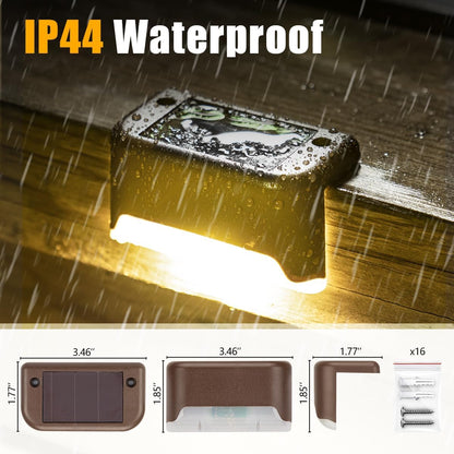 Solar Fence Lights Outdoor, Waterproof Led Lights for Outdoor, Garden, Step, Fence, Yard, Patio, and Pathway(Warm White)-20 Pack
