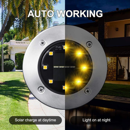 Solar Lights Outdoor, 16 Pack Solar Ground Lights Waterproof Garden In-Ground Lights - Bright Solar Disk Light Landscape Lighting for Lawn Yard Deck Patio Walkway Outdoor Decor - Warm White
