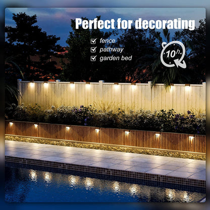 Solar Fence Lights Outdoor, Waterproof Led Lights for Outdoor, Garden, Step, Fence, Yard, Patio, and Pathway(Warm White)-20 Pack