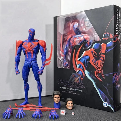 Spiderman 2099 Ct Action Figure across the Universe SHF Miguel O'Hara Spiderman Miles Morales Gwen Stacy Action Figures Toy Gift