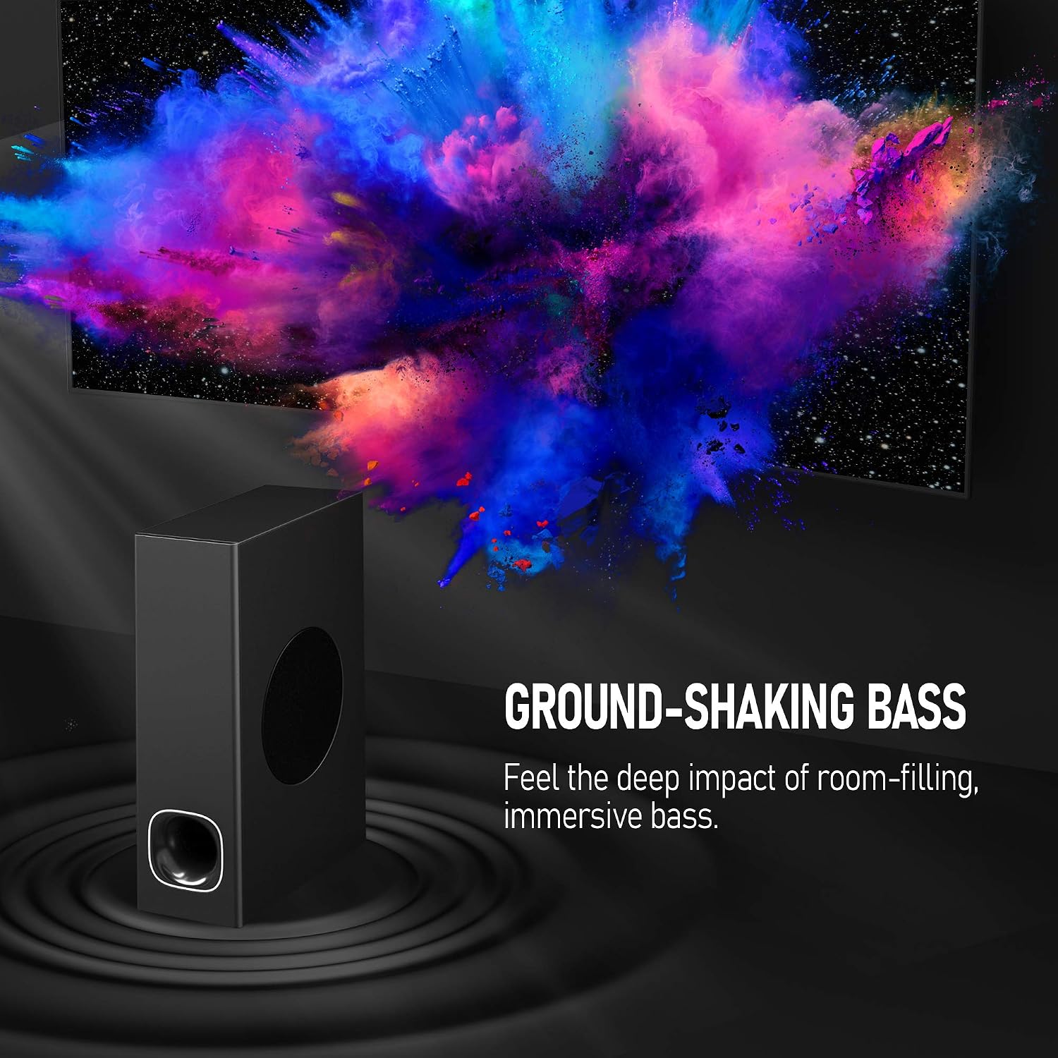 Experience Immersive Sound with the P28 Soundbar & Subwoofer - 2.1 Channel 3D Surround Sound, Perfect for 4K & HD TVs with HDMI, Optical, Aux, USB, and Bluetooth 5.0 Connectivity