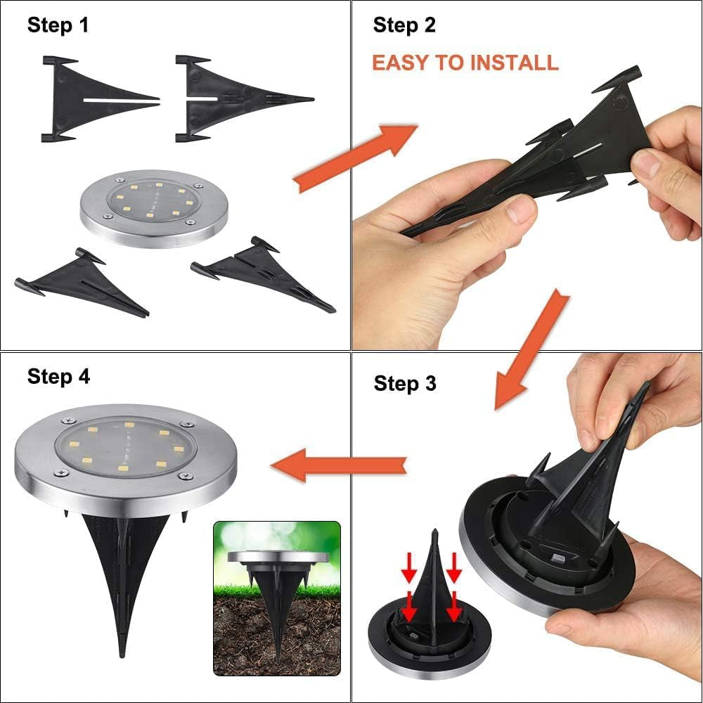 Solar Lights Outdoor, 16 Pack Solar Ground Lights Waterproof Garden In-Ground Lights - Bright Solar Disk Light Landscape Lighting for Lawn Yard Deck Patio Walkway Outdoor Decor - Warm White