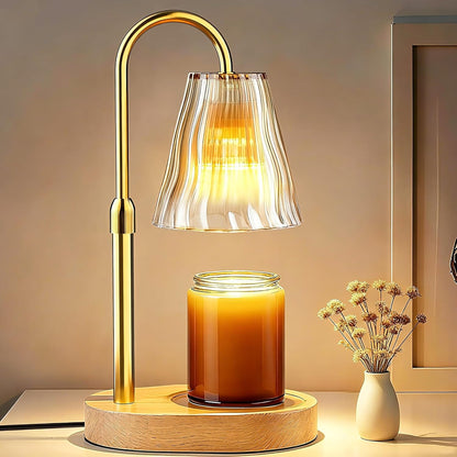 Candle Warmer Lamp with Timer Dimmable,Height Adjustable Candles Warmer for Jar Candles with 2 Bulbs, Electric Wax Melt Lamp for House Warming Gifts New Home Decor