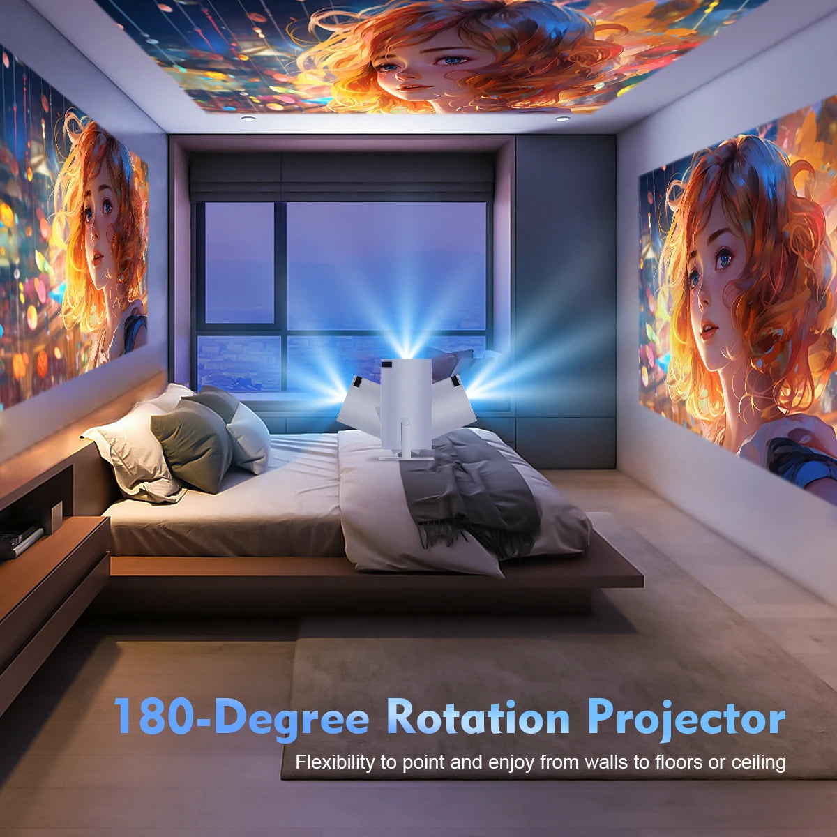 Elevate Your Viewing Experience with the HY300 Pro 8K Android Projector - Dual WiFi6, 290 ANSI Lumens, and Built-in Bluetooth for Ultimate Home Cinema and Outdoor Entertainment
