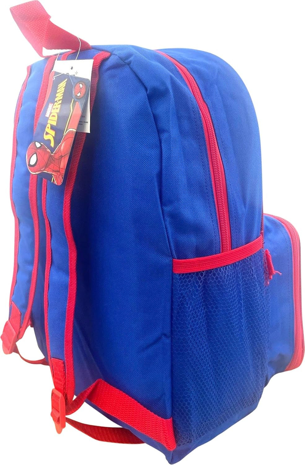 Spiderman Boy'S 16 Inch Backpack with Removable Matching Lunch Box Set (Blue-Blue-Red)