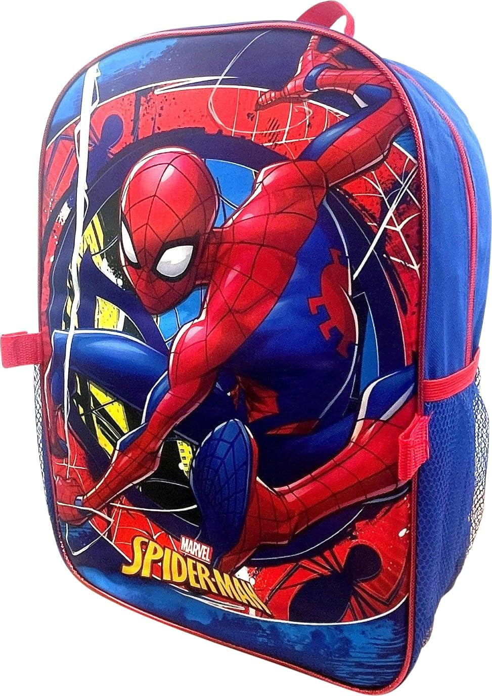 Spiderman Boy'S 16 Inch Backpack with Removable Matching Lunch Box Set (Blue-Blue-Red)
