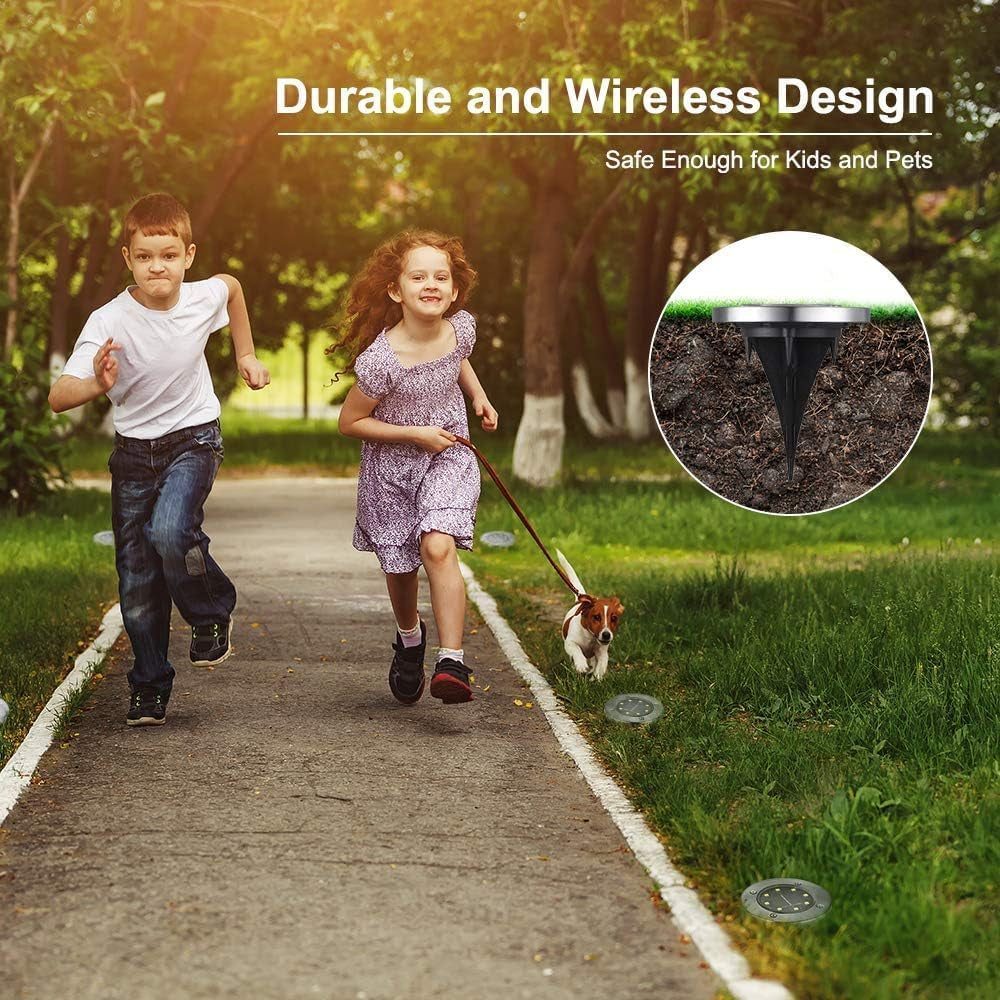 Solar Lights Outdoor, 16 Pack Solar Ground Lights Waterproof Garden In-Ground Lights - Bright Solar Disk Light Landscape Lighting for Lawn Yard Deck Patio Walkway Outdoor Decor - Warm White